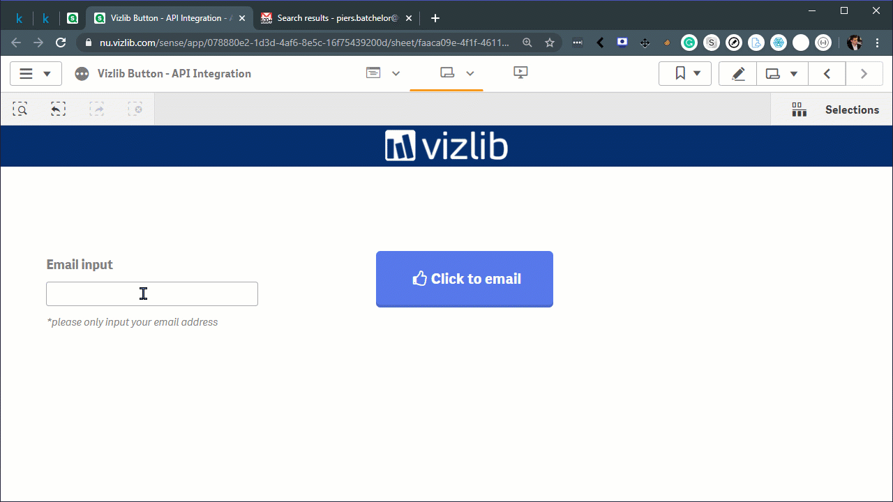 Vizlib Button API Integration with Zapier and email