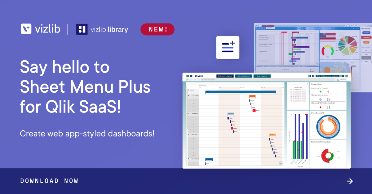 Create web app-styled dashboards with Vizlib Sheet Menu Plus for Qlik SaaS